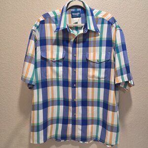 Wrangler Men's Size 2X Western Shirt Button Down Short Sleeve